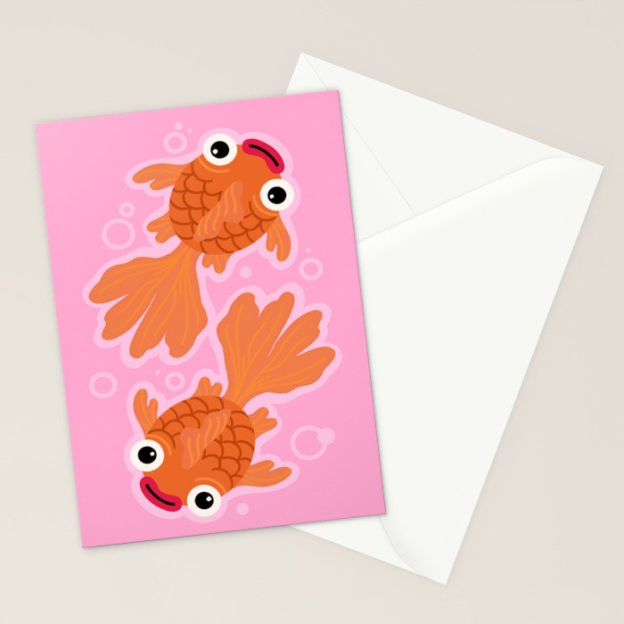 Goldfish Cute Kawaii Fish Stationery Card Gallery Image 2