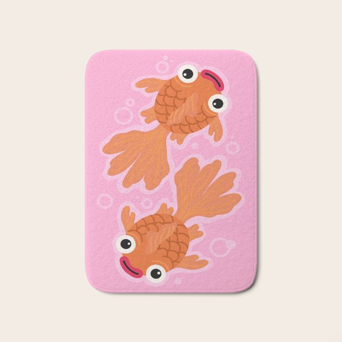 Goldfish Cute Kawaii Fish Bath Mat Gallery Image 1
