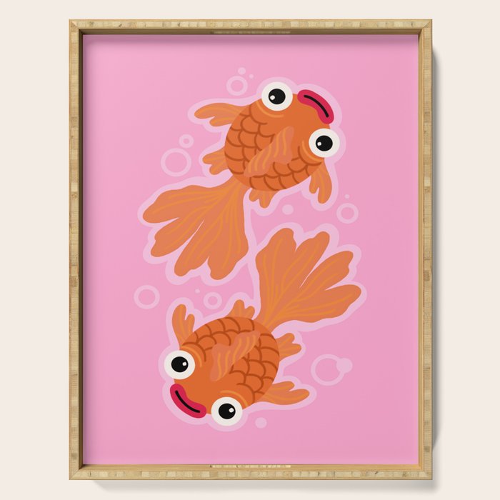 Goldfish Cute Kawaii Fish Serving Tray Gallery Image 1