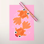Goldfish Cute Kawaii Fish Wrapping Paper Gallery Image 1