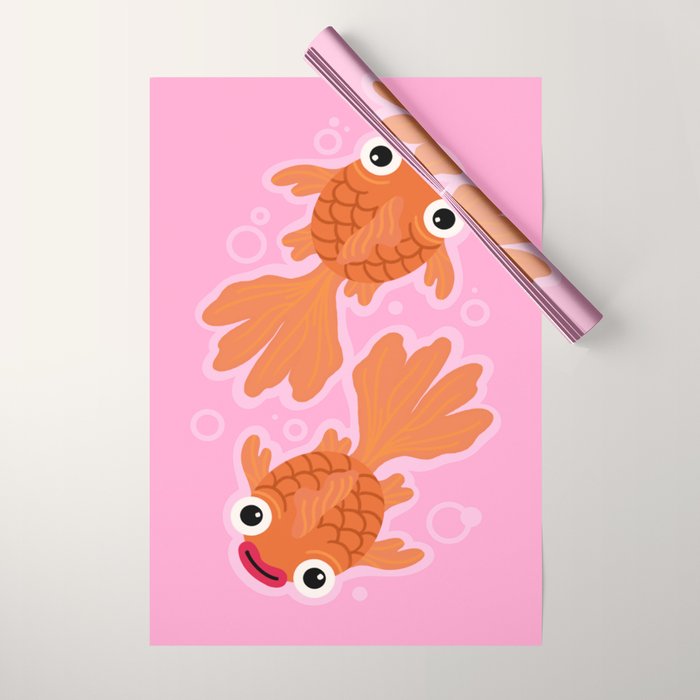 Goldfish Cute Kawaii Fish Wrapping Paper Gallery Image 1