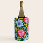 Folk Floral Blossoms in Forest Green Wine Chiller Gallery Image 2