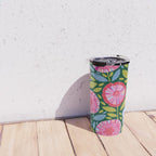 Folk Floral Blossoms in Forest Green Travel Mug Gallery Image 4