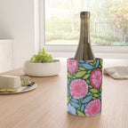 Folk Floral Blossoms in Forest Green Wine Chiller Gallery Image 4