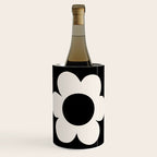 La Fleur | 06 - Retro Floral Print Black And White Flower Wine Chiller Gallery Image 1