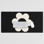 La Fleur | 06 - Retro Floral Print Black And White Flower Desk Mat Gallery Image 1