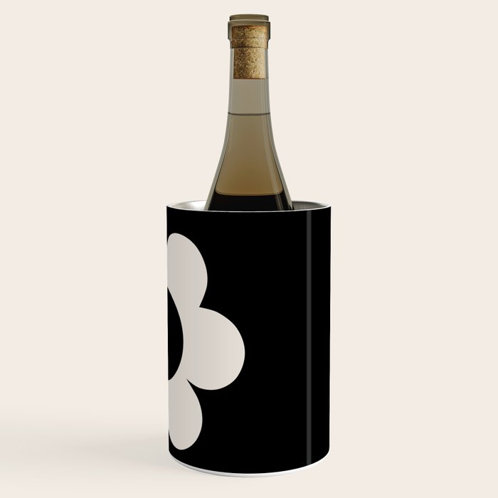 La Fleur | 06 - Retro Floral Print Black And White Flower Wine Chiller Gallery Image 3