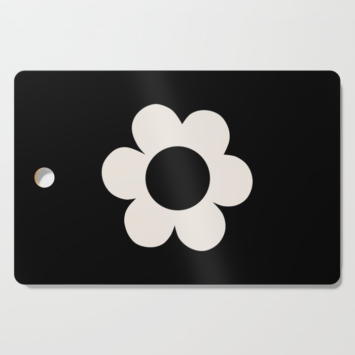 La Fleur | 06 - Retro Floral Print Black And White Flower Cutting Board Gallery Image 1