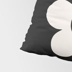La Fleur | 06 - Retro Floral Print Black And White Flower Pillow Sham Gallery Image 4