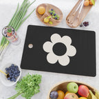 La Fleur | 06 - Retro Floral Print Black And White Flower Cutting Board Gallery Image 2