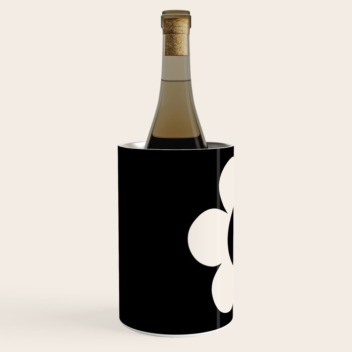 La Fleur | 06 - Retro Floral Print Black And White Flower Wine Chiller Gallery Image 2