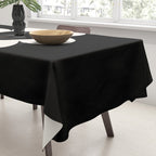 La Fleur | 06 - Retro Floral Print Black And White Flower Tablecloth Gallery Image 3