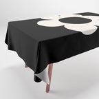 La Fleur | 06 - Retro Floral Print Black And White Flower Tablecloth Gallery Image 1