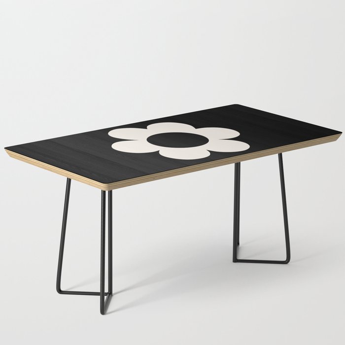 La Fleur | 06 - Retro Floral Print Black And White Flower Coffee Table Gallery Image 1