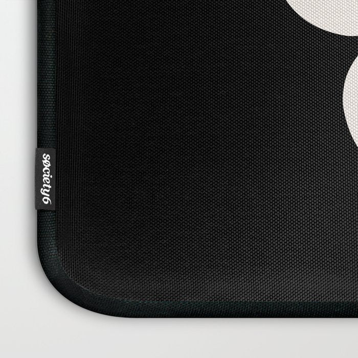 La Fleur | 06 - Retro Floral Print Black And White Flower Laptop Sleeve Gallery Image 3