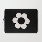 La Fleur | 06 - Retro Floral Print Black And White Flower Laptop Sleeve Gallery Image 1
