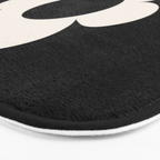 La Fleur | 06 - Retro Floral Print Black And White Flower Bath Mat Gallery Image 3
