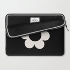 La Fleur | 06 - Retro Floral Print Black And White Flower Laptop Sleeve Gallery Image 2