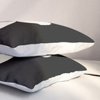 La Fleur | 06 - Retro Floral Print Black And White Flower Pillow Sham Gallery Image 3