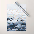 Mountains 2 - Gold Colored Lines Wrapping Paper Gallery Image 1