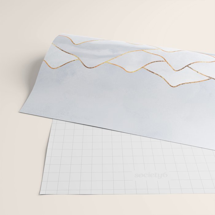 Mountains 2 - Gold Colored Lines Wrapping Paper Gallery Image 2