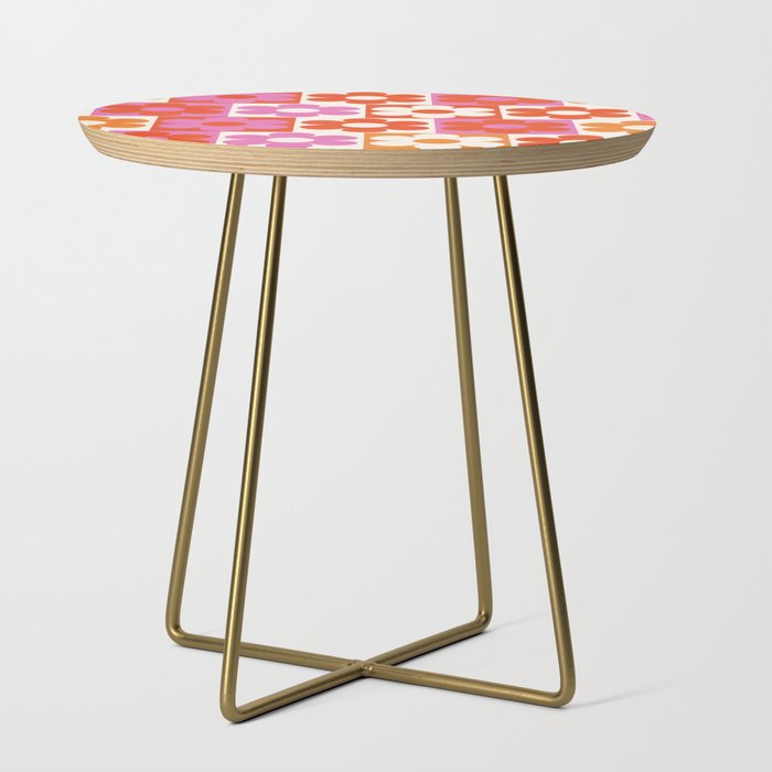 Pink and Orange Retro Daisies Side Table Gallery Image 1