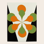 Mid-Century Modern Art 1.4 - Green & Orange Flower Poster Gallery Image 4