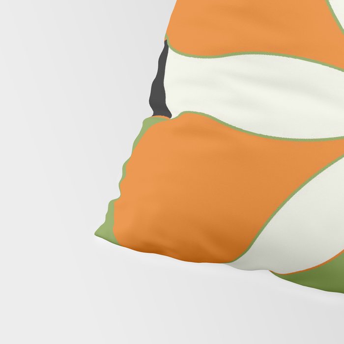 Mid-Century Modern Art 1.4 - Green & Orange Flower Pillow Sham Gallery Image 4
