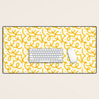 Fun yellow line doodle pattern Desk Mat Gallery Image 1