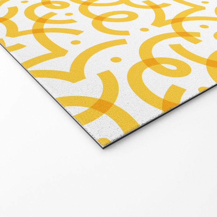 Fun yellow line doodle pattern Welcome Mat Gallery Image 2