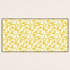 Fun yellow line doodle pattern Desk Mat Gallery Image 3