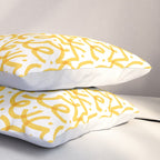 Fun yellow line doodle pattern Pillow Sham Gallery Image 3