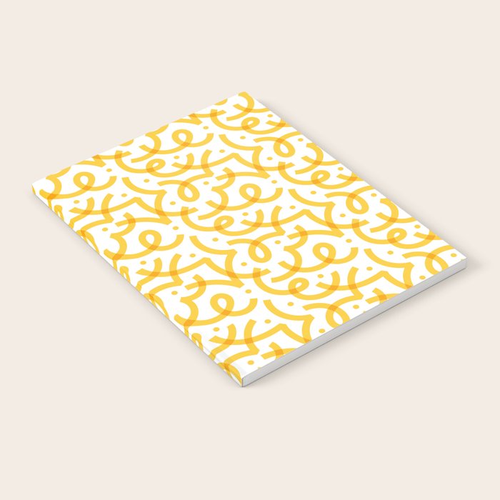 Fun yellow line doodle pattern Notebook Gallery Image 1