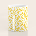 Fun yellow line doodle pattern Coffee Mug Gallery Image 4