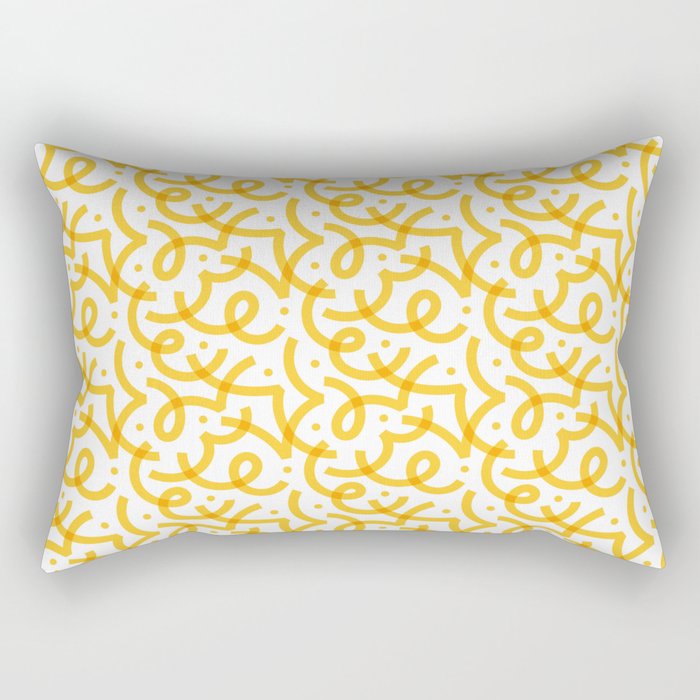 Fun yellow line doodle pattern Rectangular Pillow Gallery Image 1