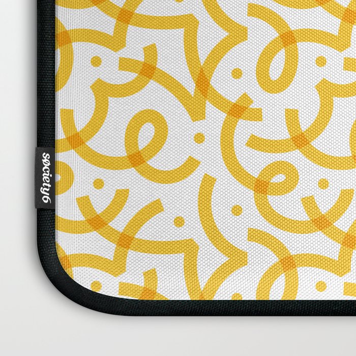 Fun yellow line doodle pattern Laptop Sleeve Gallery Image 3