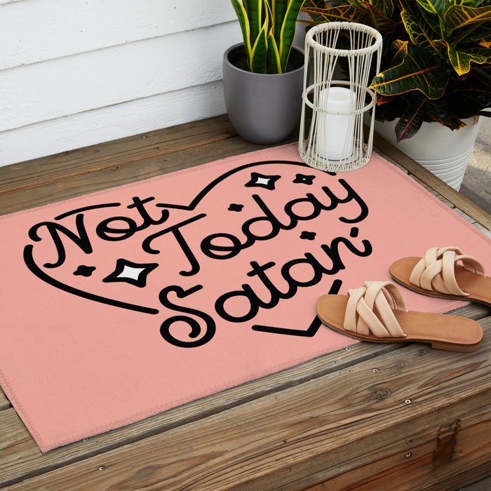 not today satan I Outdoor Rug Gallery Image 2