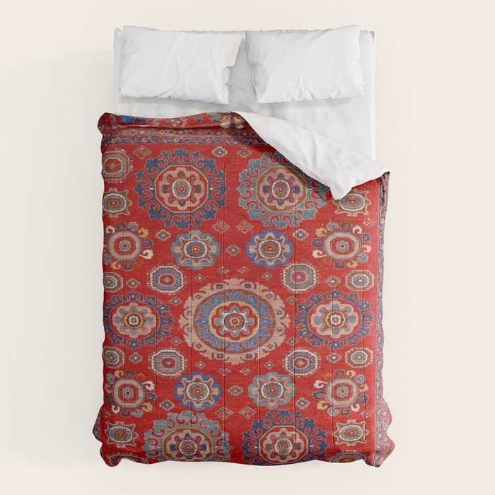 Red Suzani  Kazak Persian Rug Comforter Gallery Image 1