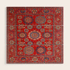 Red Suzani  Kazak Persian Rug Wood Wall Art Gallery Image 1