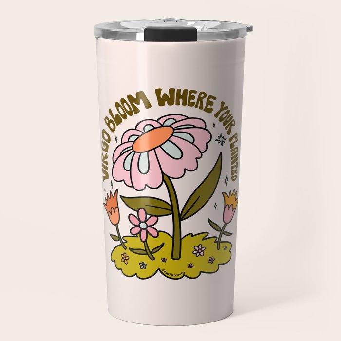 Virgo Flower Travel Mug Gallery Image 1