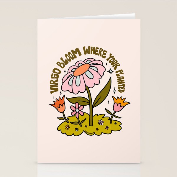 Virgo Flower Stationery Card Gallery Image 2