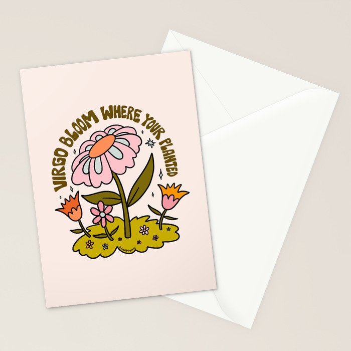 Virgo Flower Stationery Card Gallery Image 2