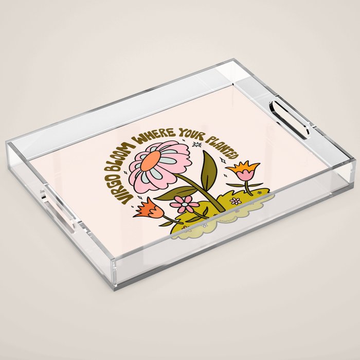 Virgo Flower Acrylic Tray Gallery Image 1