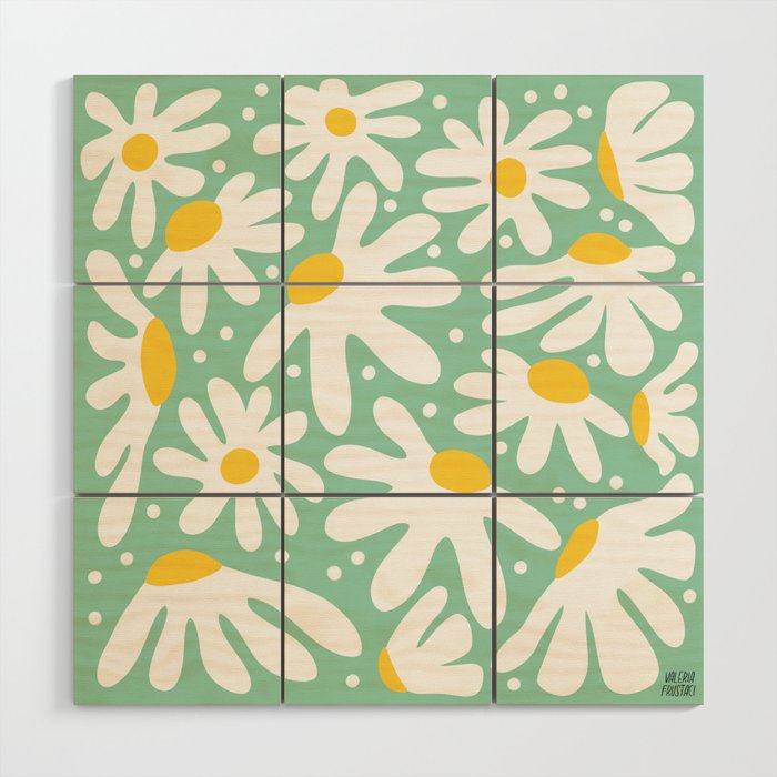 Daisy composition Wood Wall Art Gallery Image 1