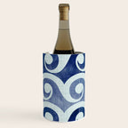 Indigo Geometric Beach Waves Wine Chiller Gallery Image 2