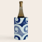 Indigo Geometric Beach Waves Wine Chiller Gallery Image 3