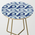 Indigo Geometric Beach Waves Side Table Gallery Image 2