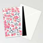 Cherry Blossoms - Pink & Black Palette Stationery Card Gallery Image 2