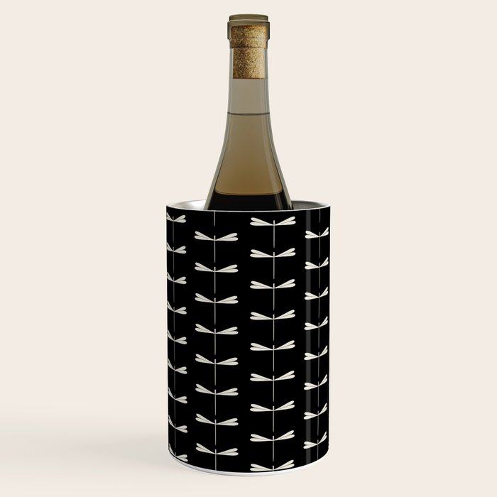 Dragonfly Pattern VII Black Wine Chiller Gallery Image 2
