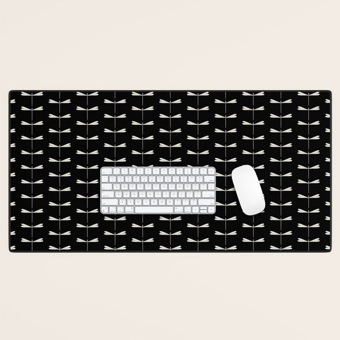 Dragonfly Pattern VII Black Desk Mat Gallery Image 1
